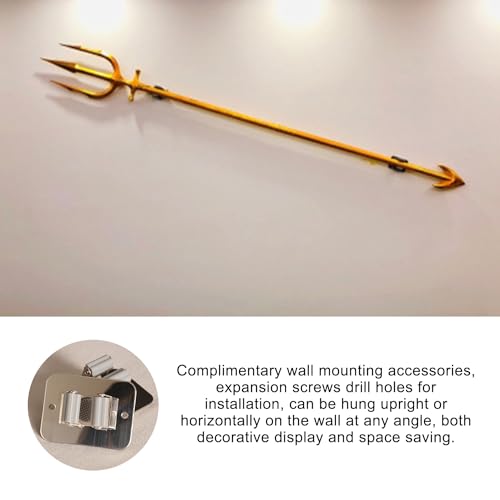 ZKBWFLA Metal Trident Sword, Available for Collection-Gold - Want